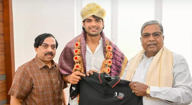 ಸಿಎಂ ಸಿದ್ದರಾಮಯ್ಯರವರನ್ನು ಭೇಟಿಯಾದ ಖ್ಯಾತ ಜಾವಿಲಿನ್‌ ಥ್ರೋ ಆಟಗಾರ ನೀರಜ್‌ ಚೋಪ್ರಾ