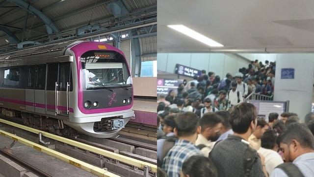 Overcrowding at Bengaluru Metro Stations: Impact of Transport Workers' Strike..!
